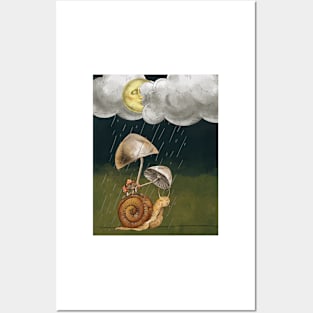 Rainy Night Snail Posters and Art